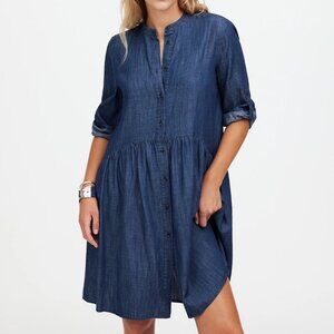 NWT Madewell Denim Button-Front Mini Shirtdress